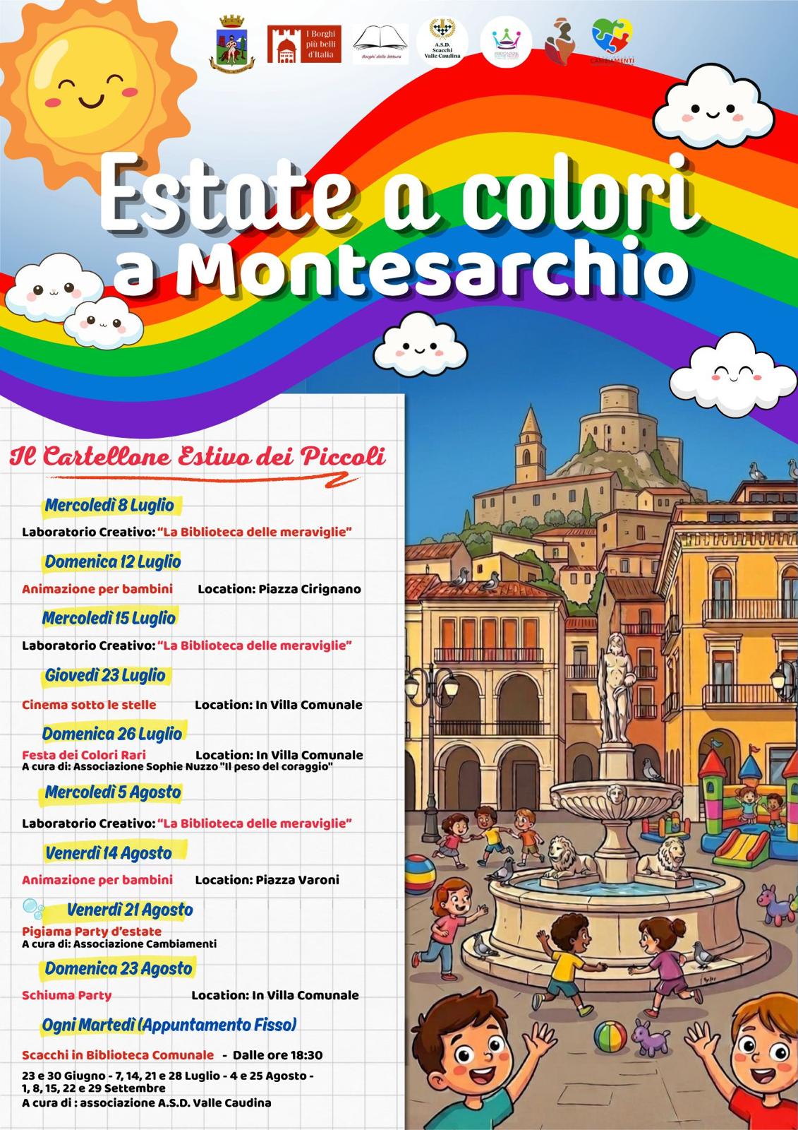Montesarchio si accende con il cartellone degli eventi estivi. Spazio ad appuntamenti per tutti, anche con una rassegna interamente dedicata ai bambini