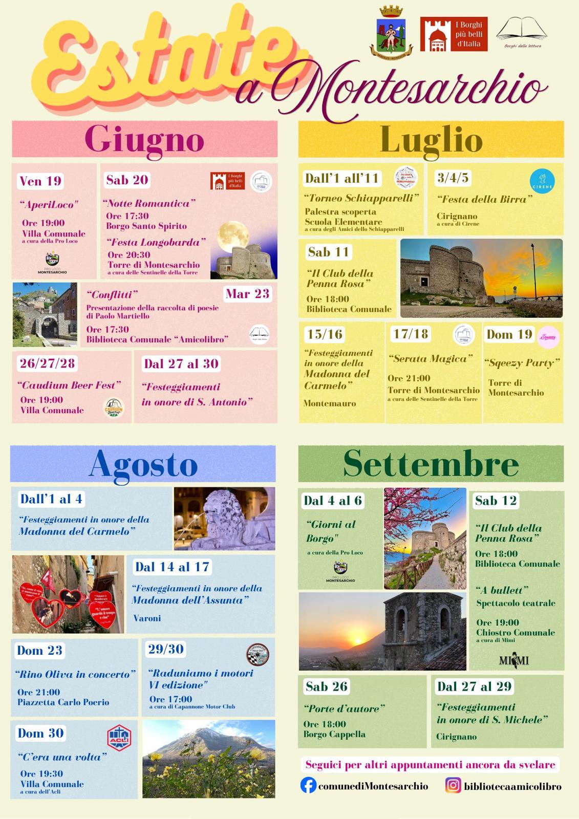 Estate a Montesarchio: il programma degli eventi da giugno a settembre